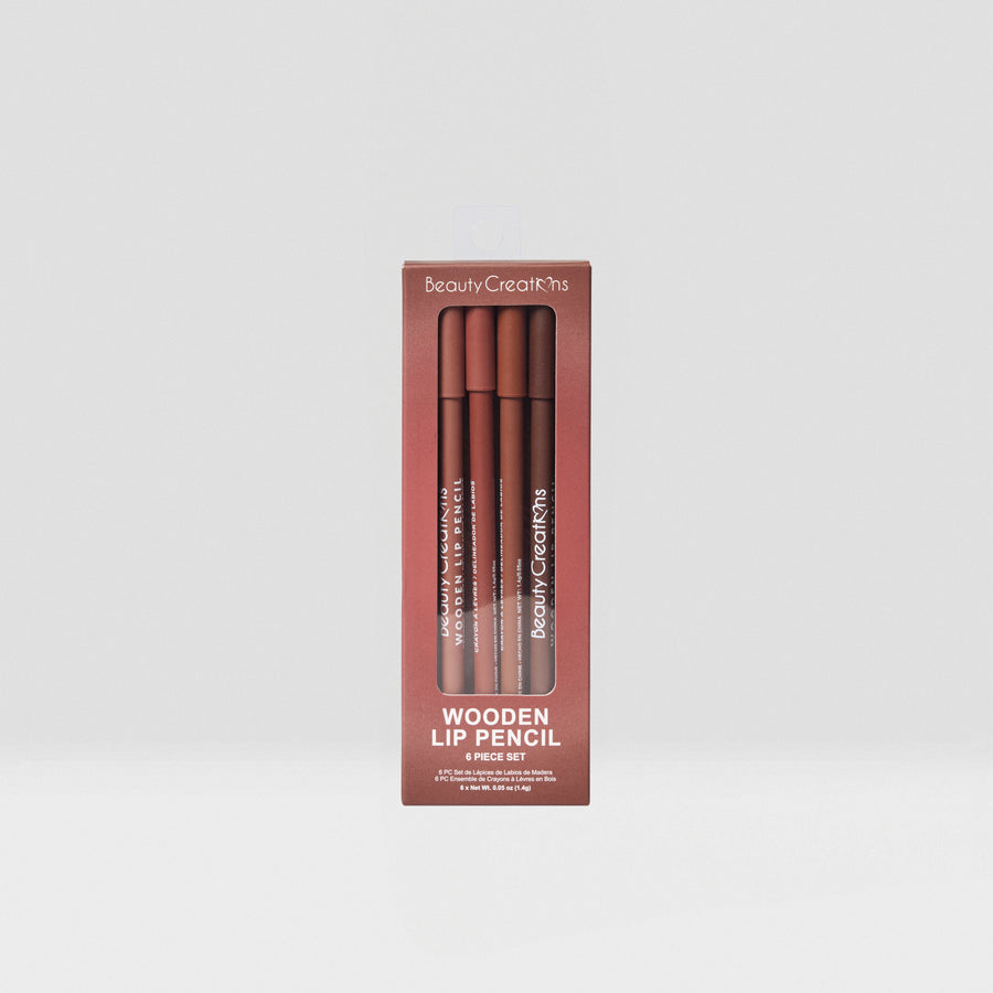 Lápiz Delineador De Labios Wooden - Set De 6 pzs  Nudes | Beauty Creations