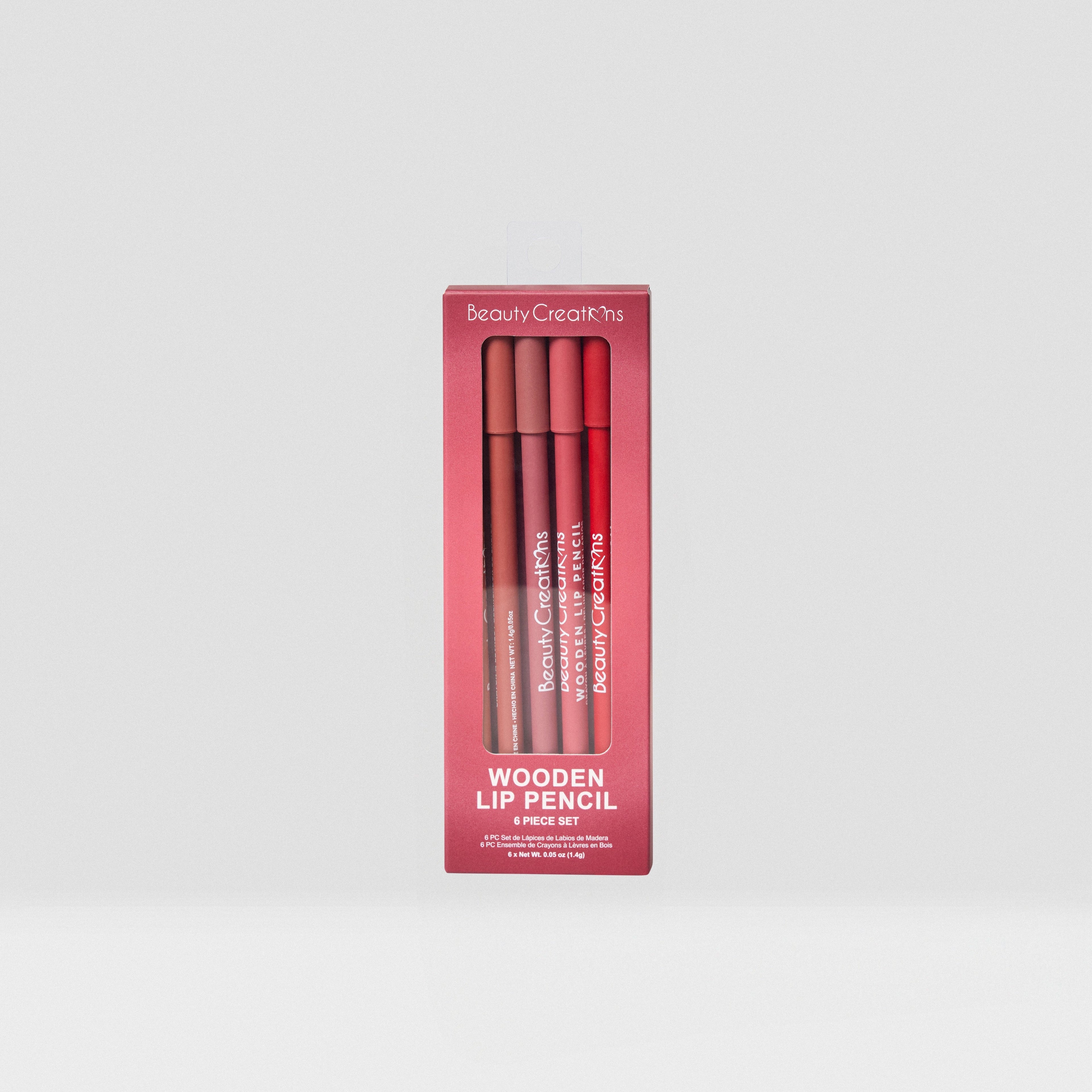 Lápiz Delineador De Labios Wooden - Set De 6 pzs  Wine | Beauty Creations